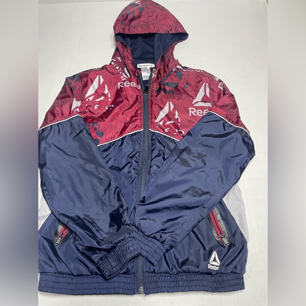 Reebok‎ Kids' Burgundy and Navy Raincoat size 10/12 m youth